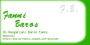 fanni baros business card